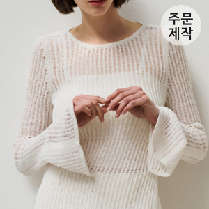 [Custom-made] OUD Linen Crochet Ribbed Knitwear (Ivory)